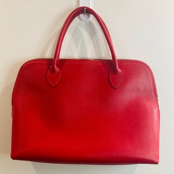 HANDBAG Satchel Leather Made in  Italy Main Compartment and Inside Zipper Pocket - Picture 1 of 11